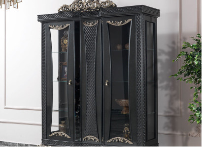 Display case Wardrobe Display cabinet Cabinets Living room Glass Gray Wood new